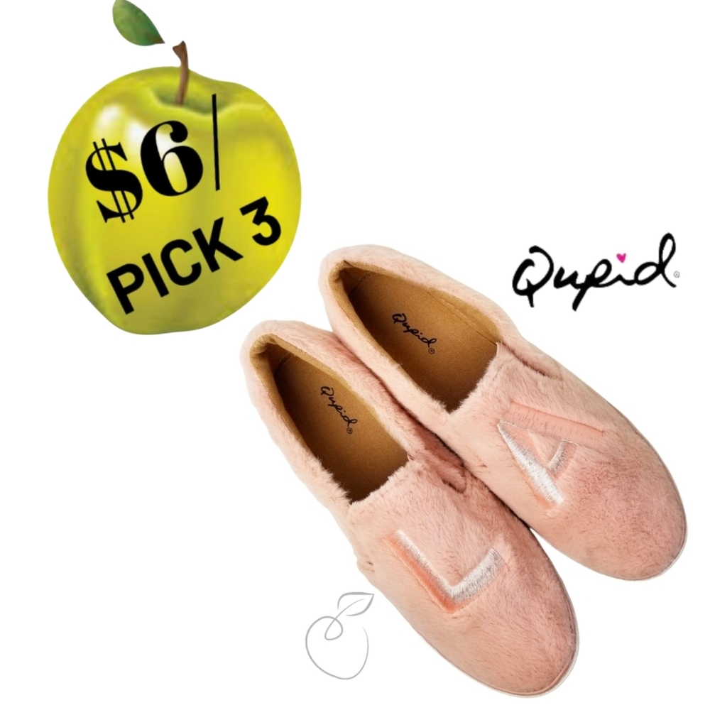 QUPID ROYCE PINK FURRY LA LOAFERS SZ 9